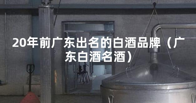 20年前广东出名的白酒品牌（广东白酒名酒）
