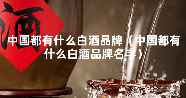 中国都有什么白酒品牌（中国都有什么白酒品牌名字）