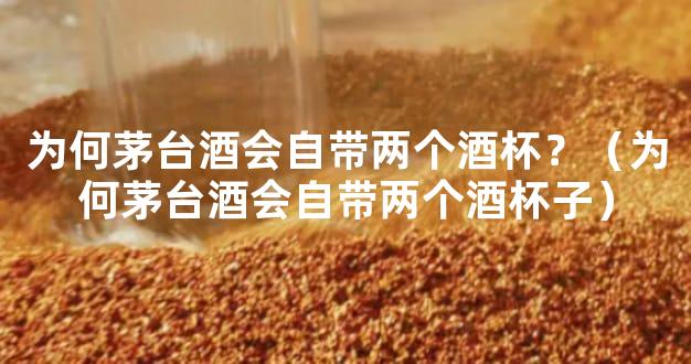 为何茅台酒会自带两个酒杯？（为何茅台酒会自带两个酒杯子）