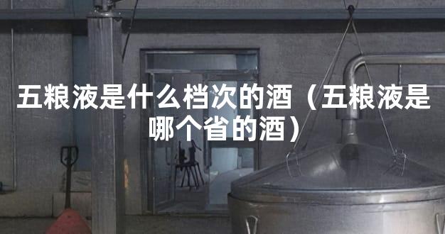 五粮液是什么档次的酒（五粮液是哪个省的酒）