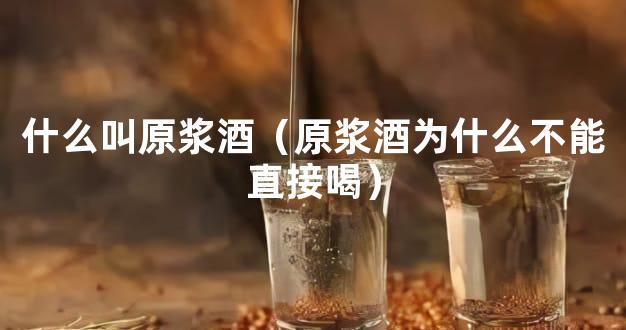 什么叫原浆酒（原浆酒为什么不能直接喝）