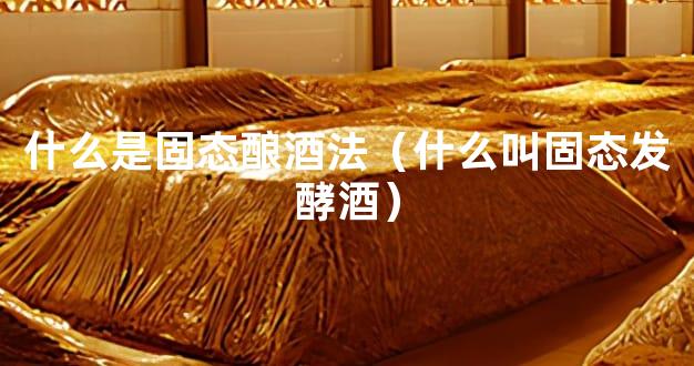 什么是固态酿酒法（什么叫固态发酵酒）