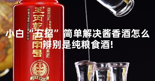 小白“五招”简单解决酱香酒怎么辨别是纯粮食酒!