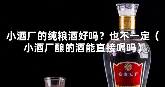 小酒厂的纯粮酒好吗？也不一定（小酒厂酿的酒能直接喝吗）