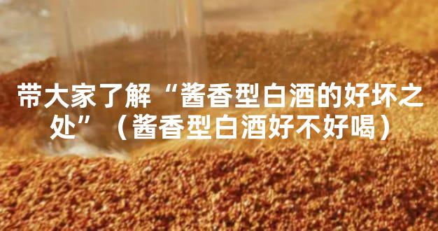 带大家了解“酱香型白酒的好坏之处”（酱香型白酒好不好喝）