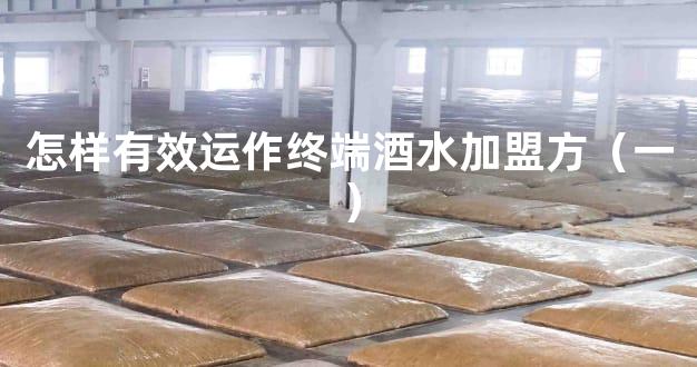 怎样有效运作终端酒水加盟方（一）