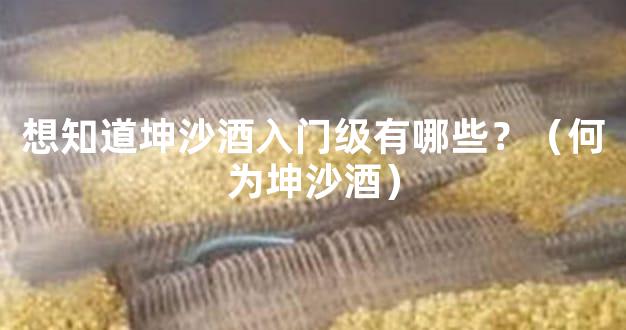 想知道坤沙酒入门级有哪些？（何为坤沙酒）