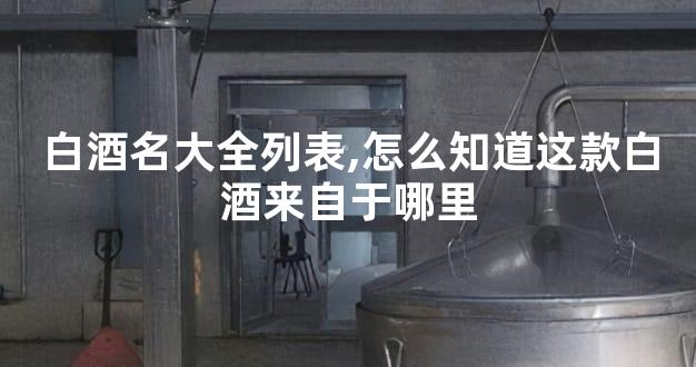 白酒名大全列表,怎么知道这款白酒来自于哪里