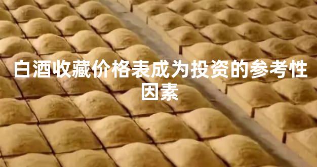 白酒收藏价格表成为投资的参考性因素