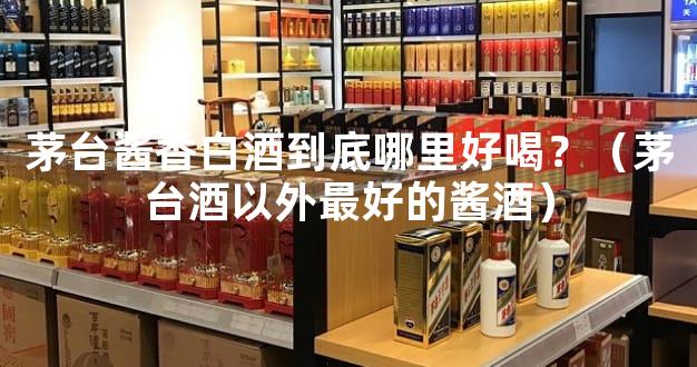 茅台酱香白酒到底哪里好喝？（茅台酒以外最好的酱酒）