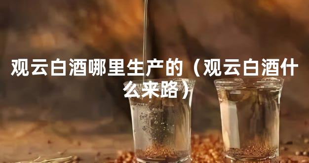 观云白酒哪里生产的（观云白酒什么来路）