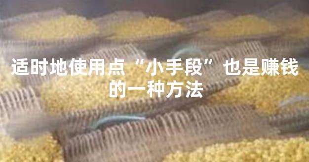 适时地使用点“小手段”也是赚钱的一种方法