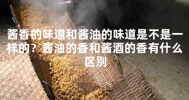 酱香的味道和酱油的味道是不是一样的？酱油的香和酱酒的香有什么区别
