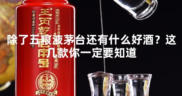 除了五粮液茅台还有什么好酒？这几款你一定要知道